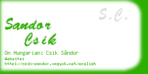 sandor csik business card